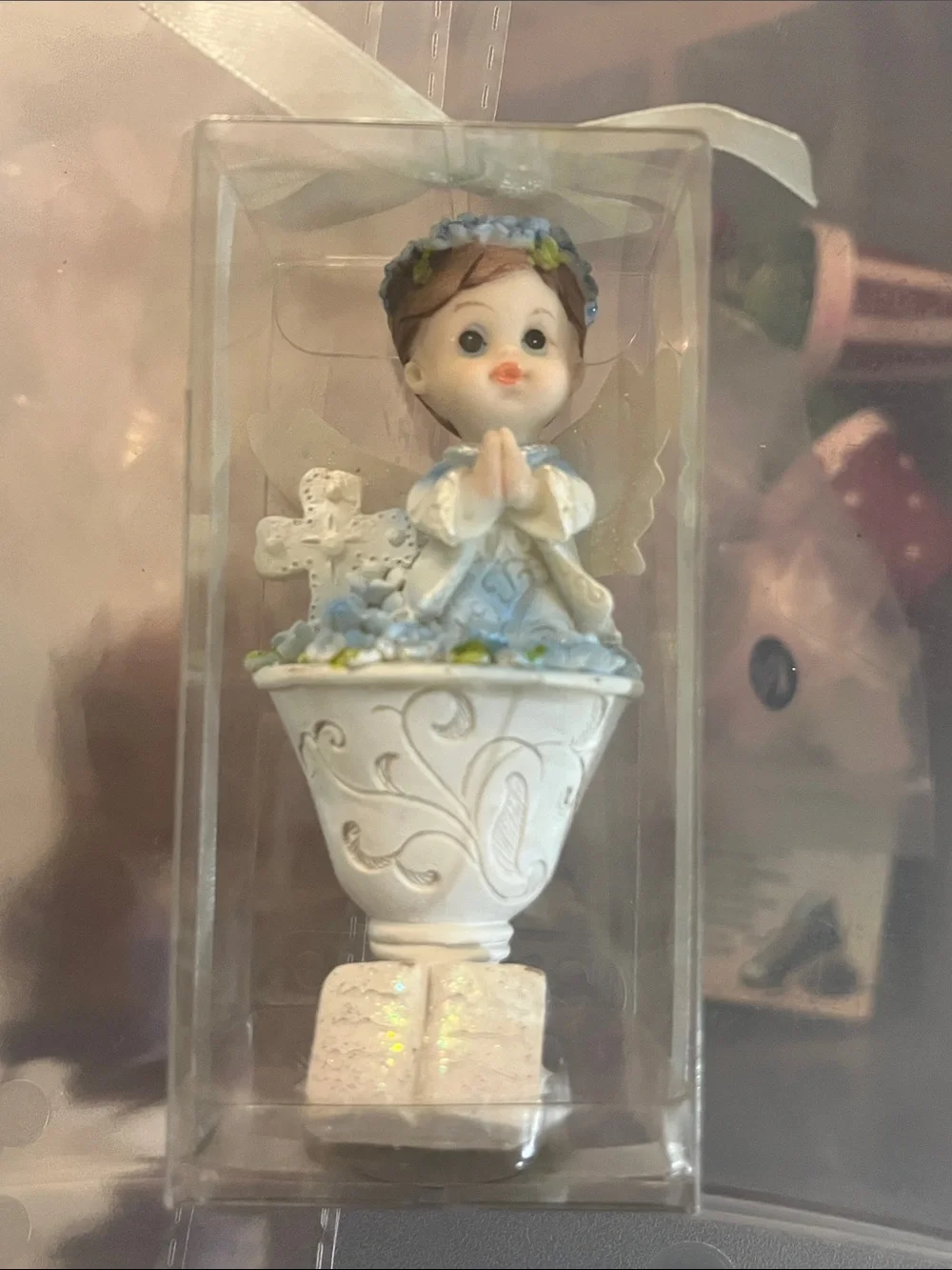 Boy Baptism, Christening, or Communion praying angel figurine. 170